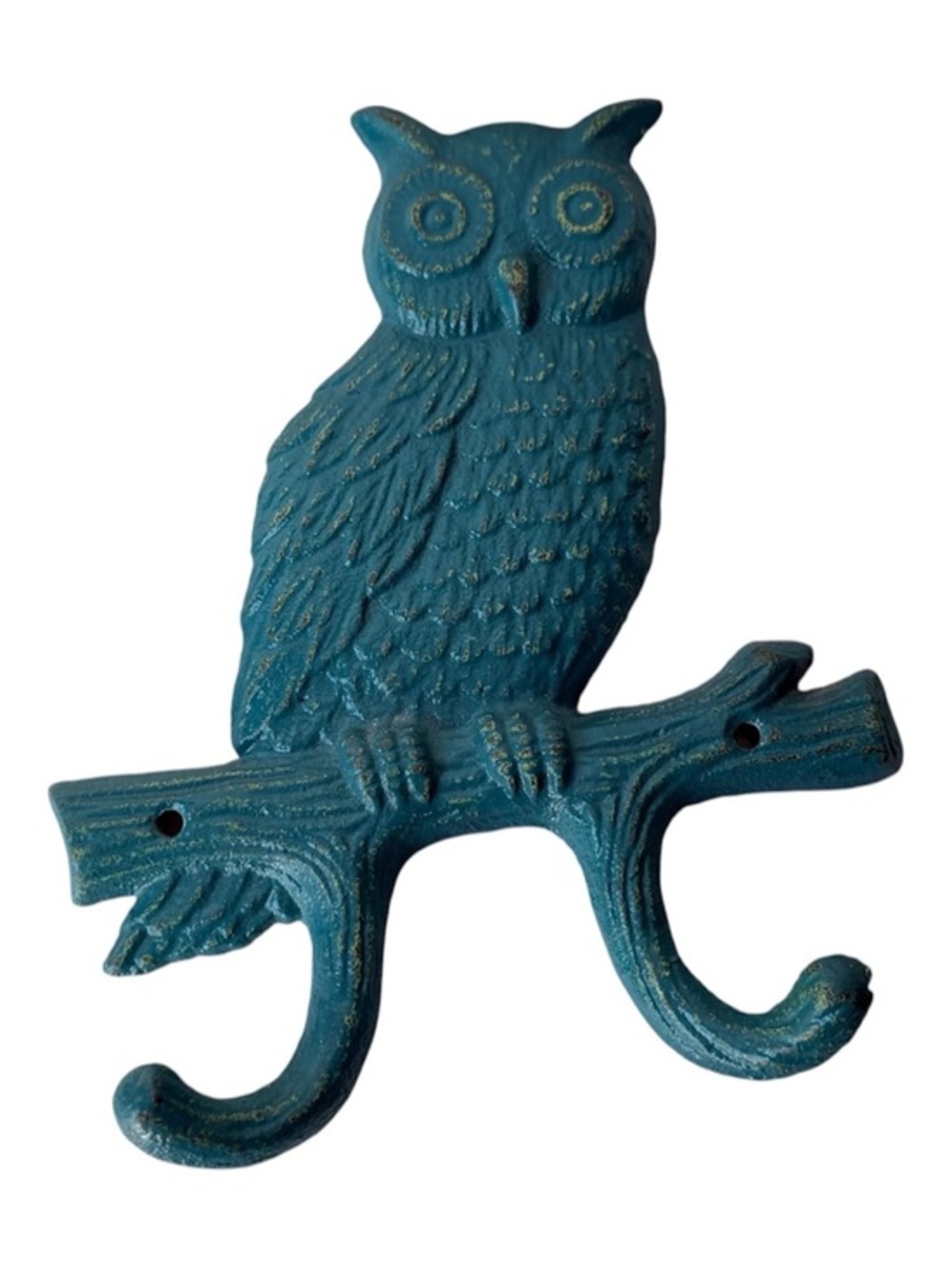 Teal Owl Wall Hook | Decorative Cast Iron Coat Hook